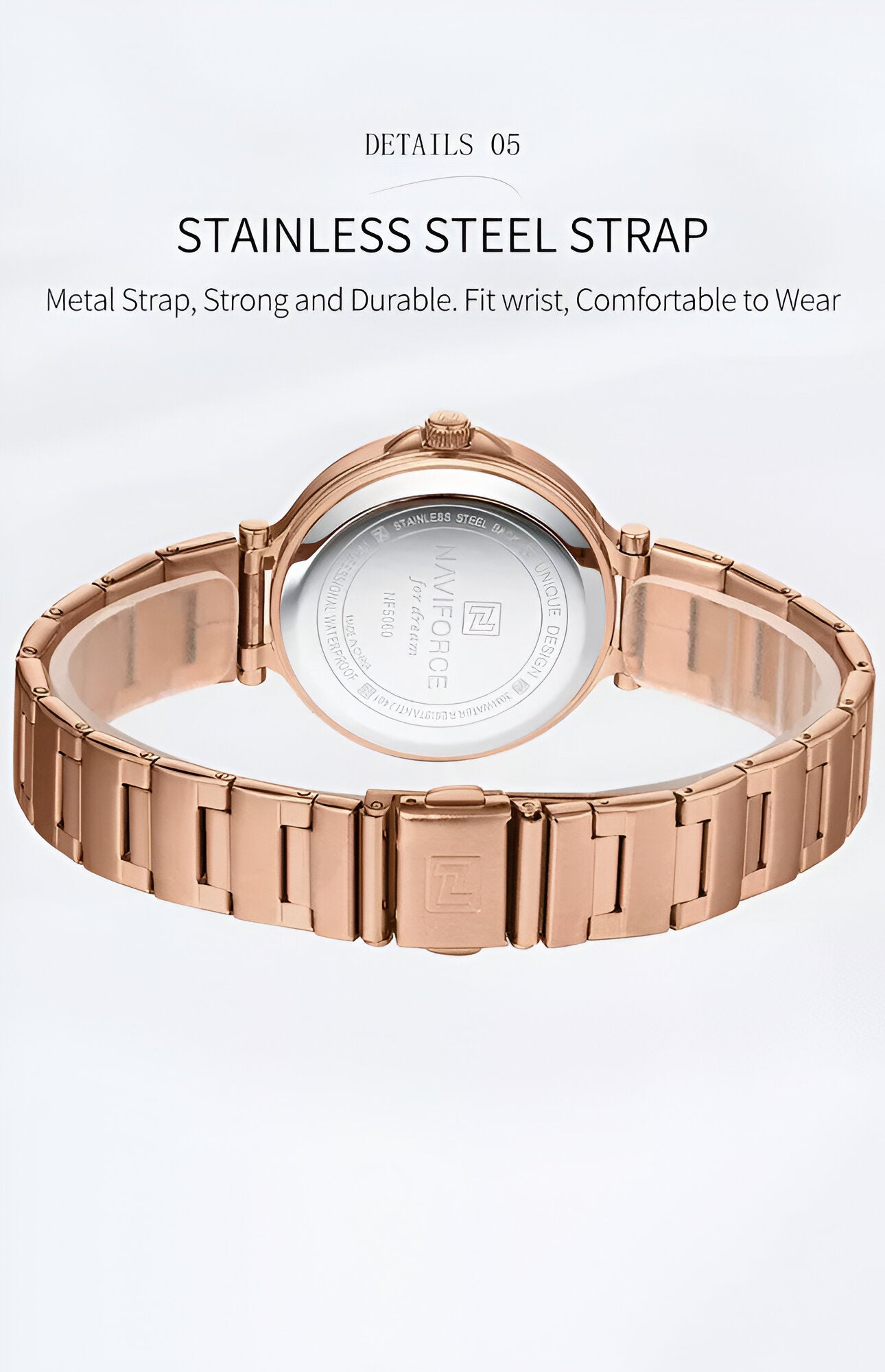 Relógio Feminino Naviforce Casual NF5060 com Flores