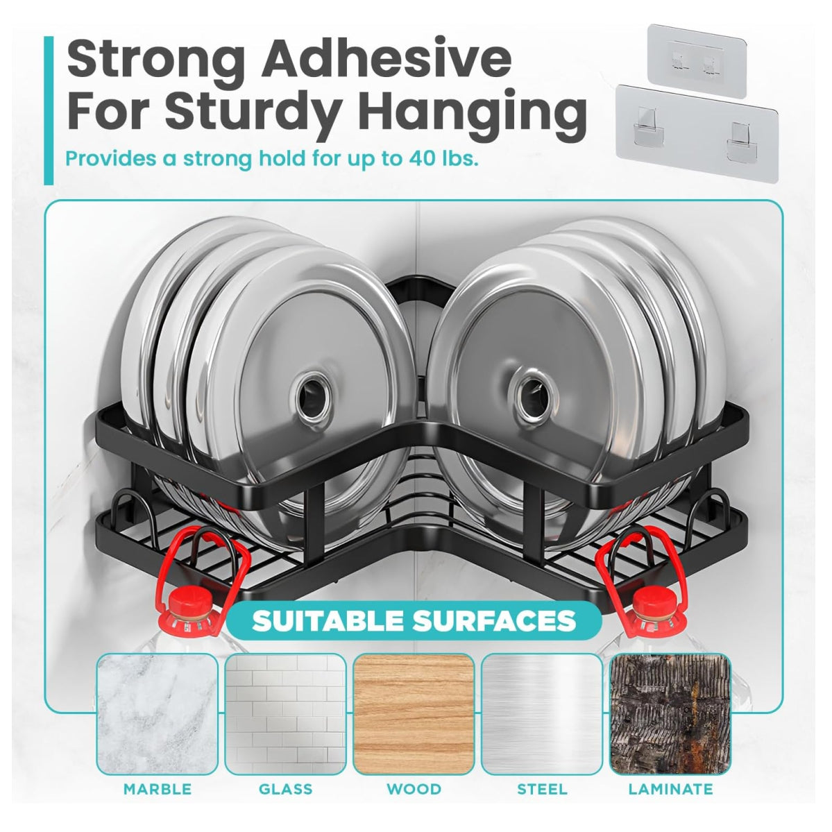 Esquinero baño 5pcs Organizador Adhesivo