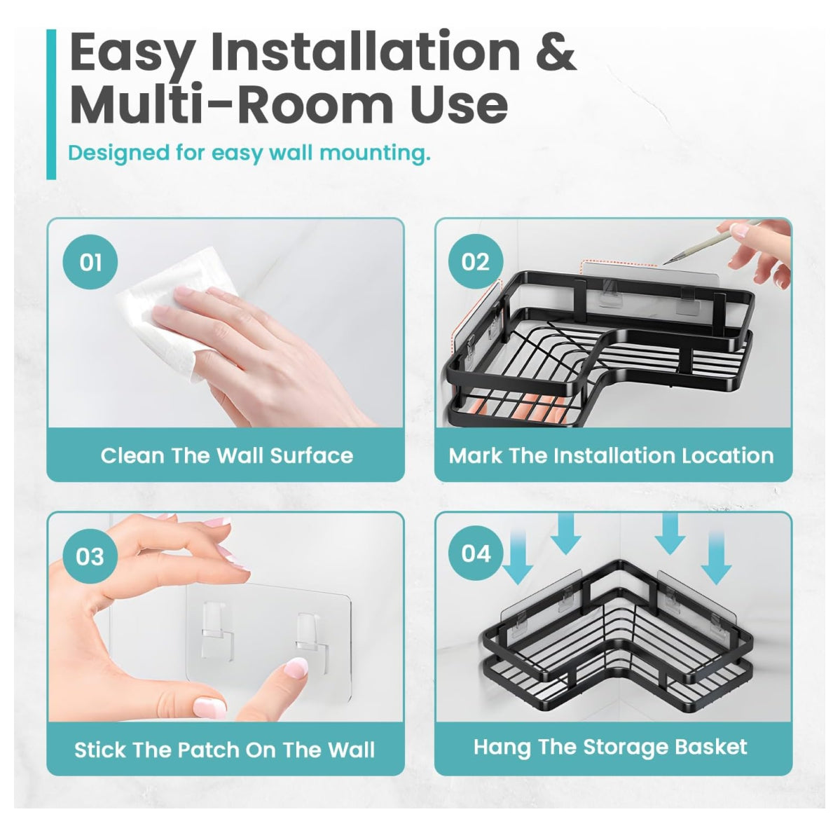 Esquinero baño 5pcs Organizador Adhesivo